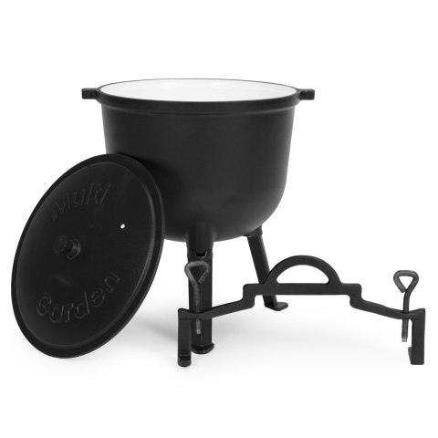 Kociołek żeliwny emaliowany 10L stojący garnek myśliwski ognisko grill MultiGarden MultiGarden