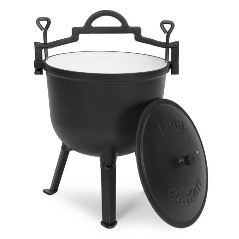 Kociołek żeliwny emaliowany 10L stojący garnek myśliwski ognisko grill MultiGarden MultiGarden