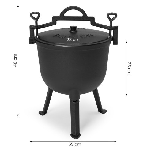 Kociołek żeliwny emaliowany 10L stojący garnek myśliwski ognisko grill MultiGarden MultiGarden