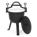 Kociołek żeliwny emaliowany 5L stojący garnek myśliwski ognisko grill MultiGarden MultiGarden