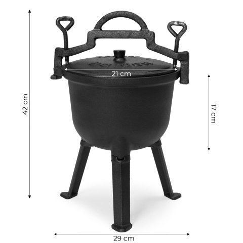 Kociołek żeliwny emaliowany 5L stojący garnek myśliwski ognisko grill MultiGarden MultiGarden