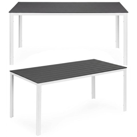 Stół ogrodowy 6-osobowy 156x78 cm polywood meble na taras szare białe MultiGarden MultiGarden