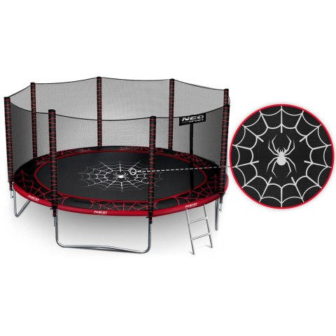 Trampolina ogrodowa 13ft/404cm z siatką zewnętrzną i drabinką Neo-Sport