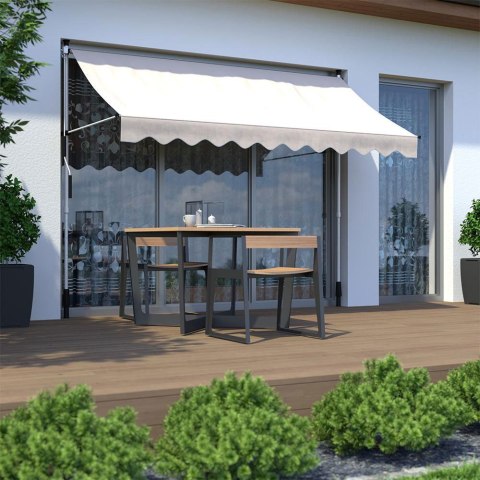 Markiza przeciwsłoneczna balkonowa 300x120 cm regulacja wysokości wodoodporna korbka ręczna beżowa MultiGarden MultiGarden