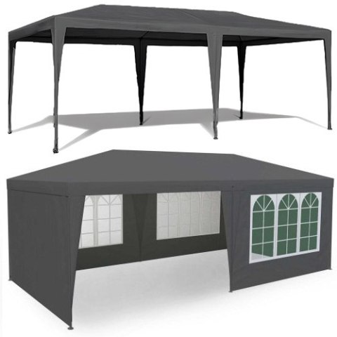Namiot pawilon ogrodowy handlowy 3x6 m 6 ścianek szary MultiGarden MultiGarden