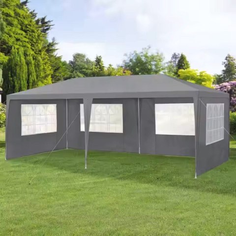 Namiot pawilon ogrodowy handlowy 3x6 m 6 ścianek szary MultiGarden MultiGarden