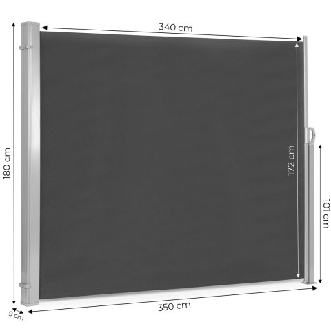 Składana markiza 350x180 cm boczna roleta parawan do ogrodu na taras antracyt MultiGarden MultiGarden