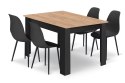 Zestaw Stół NP 120x80cm Craft + Czarny + 4 krzesła WAT czarne / nogi czarne
