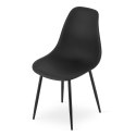 Zestaw Stół NP 120x80cm Craft + Czarny + 4 krzesła WAT czarne / nogi czarne