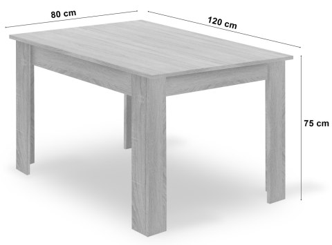Zestaw Stół NP 120x80cm Craft + Czarny + 4 krzesła WAT czarne / nogi czarne