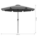 Parasol ogrodowy duży 3 m skośny łamany z korbą szary MultiGarden MultiGarden