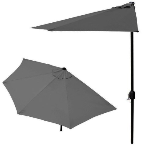 Parasol ogrodowy pół-parasol ścienny na taras 2,7 m szary MultiGarden MultiGarden