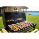 Grill węglowy ogrodowy beczka z kominem półki + termomentr + popielnik Berdsen BD-895 czarny