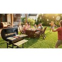 Grill węglowy ogrodowy beczka z kominem półki + termomentr + popielnik Berdsen BD-895 czarny
