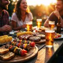 Grill węglowy ogrodowy beczka z kominem półki + termomentr + popielnik Berdsen BD-895 czarny