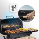 Grill węglowy ogrodowy beczka z kominem półki + termomentr + popielnik Berdsen BD-895 czarny