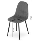 Krzesło PADVA - aksamit zieleń / nogi czarne x 2
