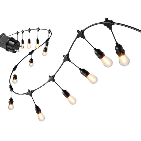 Girlanda ogrodowa świetlna łańcuch 20x LED 20m lampki ogrodowe 9W Bauerkraft