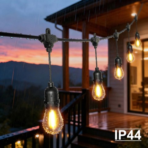 Girlanda ogrodowa świetlna łańcuch 20x LED 20m lampki ogrodowe 9W Bauerkraft
