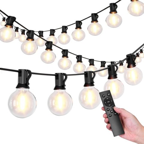 Girlanda ogrodowa świetlna łańcuch 25x LED 15m 9 trybów lampki ogrodowe 9W Bauerkraft