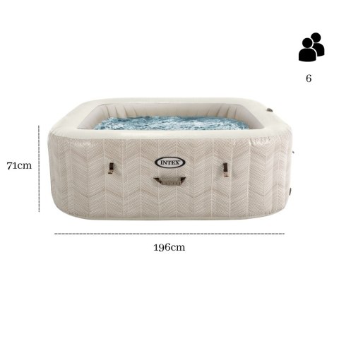 Nadmuchiwane SPA kwadratowe basen z hydromasażem 6 os. 196x71 cm akcesoria premium INTEX 28472 INTEX