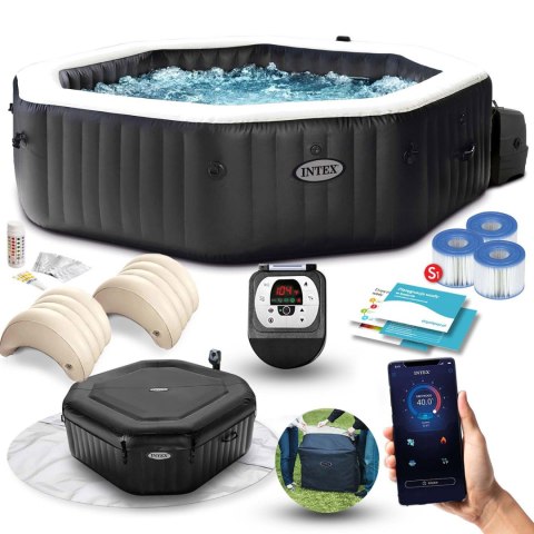 Nadmuchiwane SPA ośmiokątne basen z hydromasażem 6 os. 218x71 cm akcesoria premium INTEX 28462 INTEX