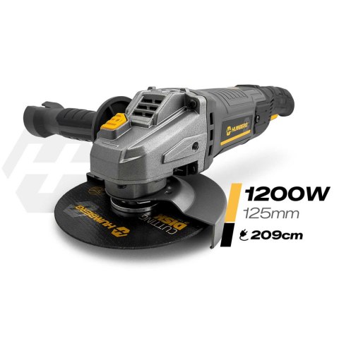Szlifierka kątowa diax 1200W regulacja obrotów 10 tarcz 125mm mocna kątówka Humberg HM-411