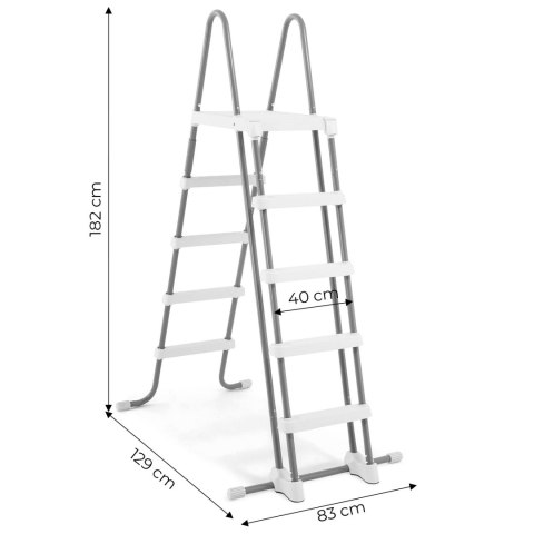Drabinka do basenu 132 cm antypoślizgowe stopnie INTEX 28077 INTEX