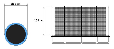 Siatka ochronna zewnętrzna na trampolinę 10 ft 8 słupków 305 cm MULTISTORE