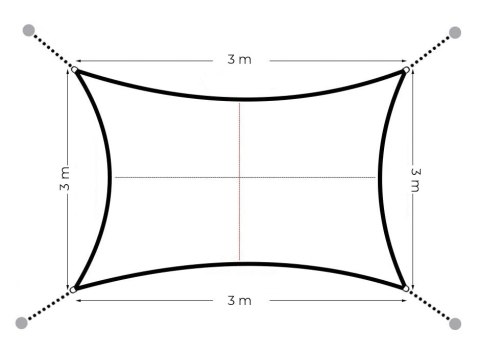 Kwadratowy żagiel przeciwsłoneczny 3x3 m daszek wodoodporny szary MultiGarden MultiGarden