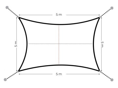 Kwadratowy żagiel przeciwsłoneczny 5x5 m daszek wodoodporny beżowy MultiGarden MultiGarden