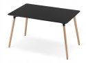 Zestaw stół prostokątny ADRIA 120x80cm czarny + 4 krzesła LAGO zielone