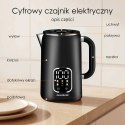 Czajnik elektryczny bezprzewodowy 1,7l smart z regulacją temperatury obrotowy czarny Bauerkraft