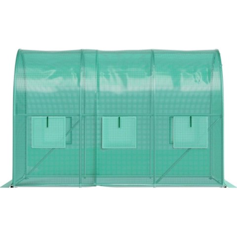 Szklarnia tunel ogrodowy foliowy 3x2x2 m 6 m² metalowy stelaż folia UV Bauerkraft