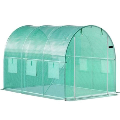 Szklarnia tunel ogrodowy foliowy 3x2x2 m 6 m² metalowy stelaż folia UV Bauerkraft