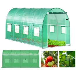Szklarnia tunel ogrodowy foliowy 4x2x2 m 8 m² metalowy stelaż folia UV 2 wejścia Bauerkraft