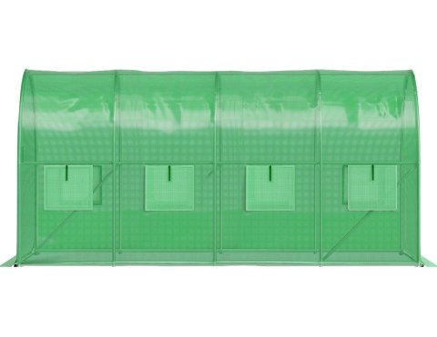 Szklarnia tunel ogrodowy foliowy 4x2x2 m 8 m² metalowy stelaż folia UV 2 wejścia Bauerkraft