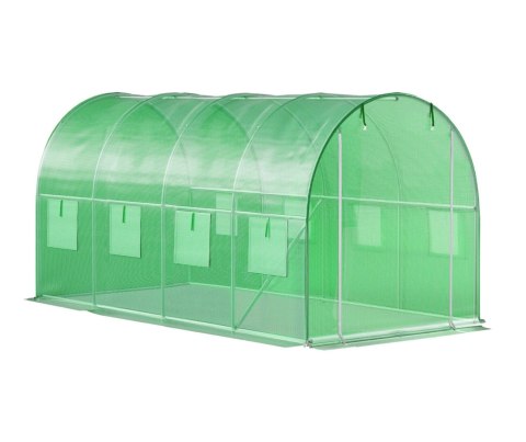 Szklarnia tunel ogrodowy foliowy 4x2x2 m 8 m² metalowy stelaż folia UV 2 wejścia Bauerkraft
