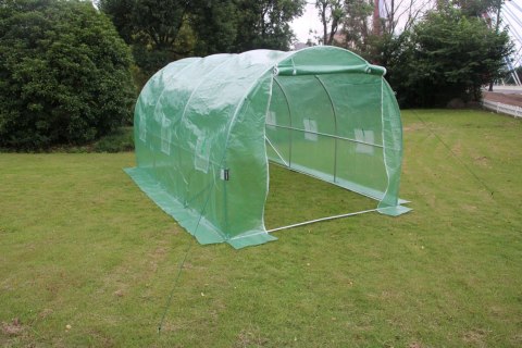 Szklarnia tunel ogrodowy foliowy 4x2,5x2 m 10 m² metalowy stelaż folia UV Bauerkraft
