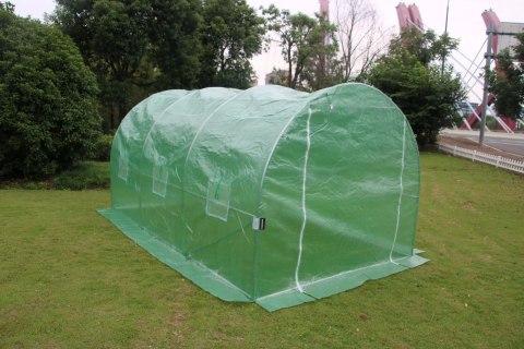 Szklarnia tunel ogrodowy foliowy 4x2,5x2 m 10 m² metalowy stelaż folia UV Bauerkraft