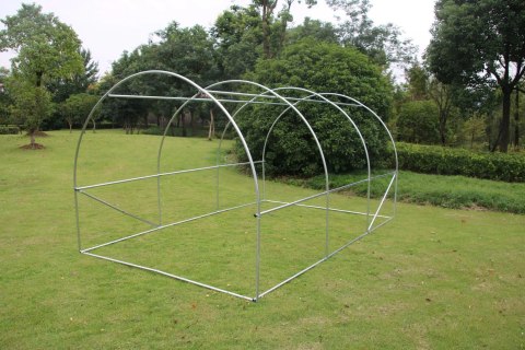 Szklarnia tunel ogrodowy foliowy 4x2,5x2 m 10 m² metalowy stelaż folia UV Bauerkraft