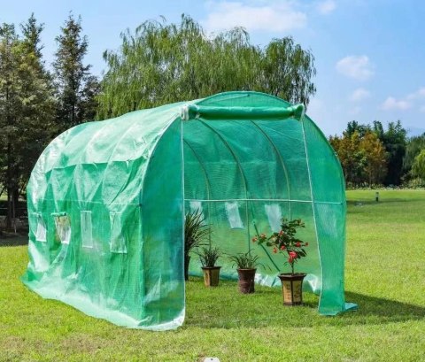 Szklarnia tunel ogrodowy foliowy 6x3x2 m 18 m² metalowy stelaż folia UV Bauerkraft