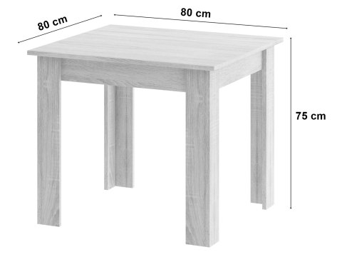Zestaw Stół NP 80x80cm Artisan nogi czarne + 4 krzesła WAT czarne / nogi czarne