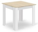 Zestaw Stół NP 80x80cm Dąb Sonoma + Biały + 4 krzesła WAT szare / nogi naturalne