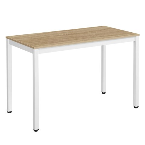 Zestaw Stół TESSA 120cm x 60cm - dąb / białe nogi + 4 krzesła WAT szare / nogi naturalne