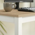 Zestaw Stół TESSA 120cm x 60cm - dąb / białe nogi + 4 krzesła WAT szare / nogi naturalne