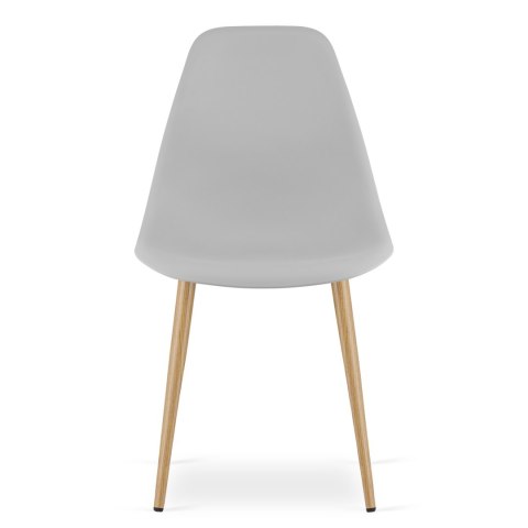 Zestaw Stół TODI Okrągły 60cm - biały + 2 krzesła WAT szare / nogi naturalne