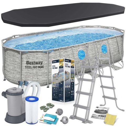 Basen ogrodowy stelażowy 549 x 274 x 122 cm12w1 Bestway 56716N