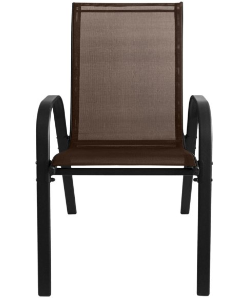 Stół okrągły ISLAND 60cm + 4x Krzesło SOFIA brąz