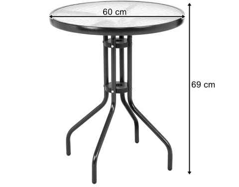 Stół okrągły ISLAND 60cm + 4x Krzesło SOFIA ciemny szary